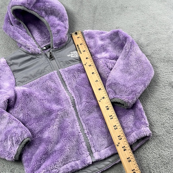 The North Face 2T Purple Gray Sherpa Fleece Full Zip Windbreaker Shacket - Picture 3 of 10